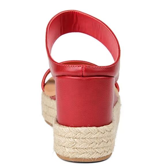 NEW Journee Collection Alissa Double Strap Comfort Wedge Espadrille Sandals RED - Picture 9 of 9